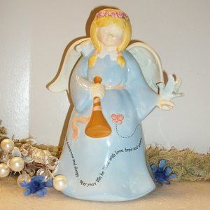 Ella Bella "Love Hope & Peace" ANGEL Music Box Plays "Amazing Grace"  7.5" Tall